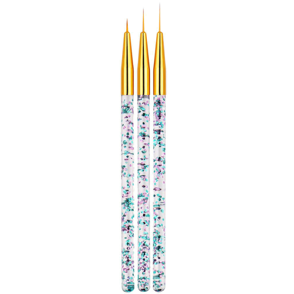 6 Pieces 7/9/14mm Nail Art Brush Set for Blending UV Gel Polish Tiny Details