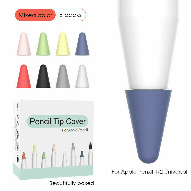 8Pcs Touchscreen Pen Nib Tip Case Cap for  Pencil 1st / 2nd Replacement