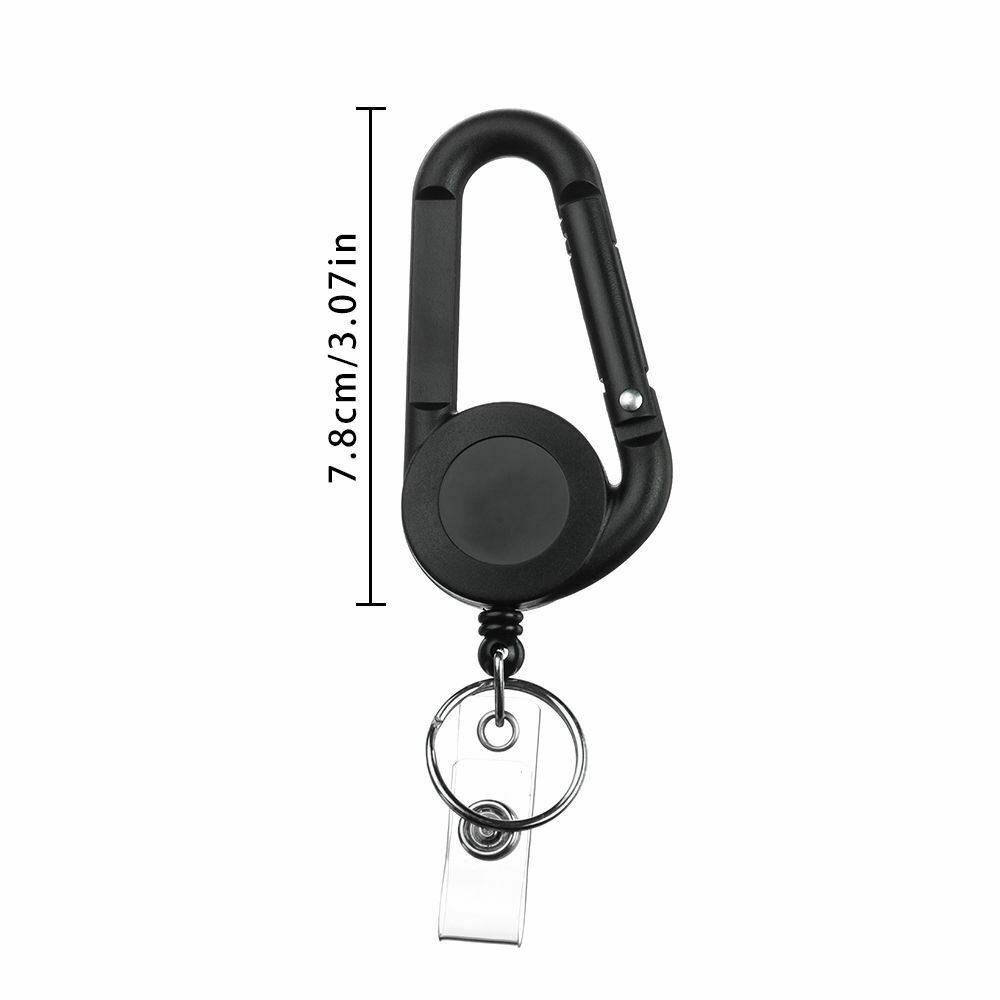Mulitifunctional Key Ring ID Card Holder Keychain Badge Reel Clip Lanyard Clip