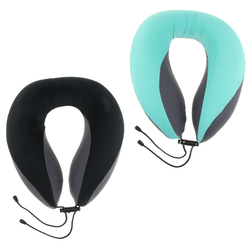 Portable U Shaped Memory Foam Pillow Neck Pillow fo Office Travel Gray Green