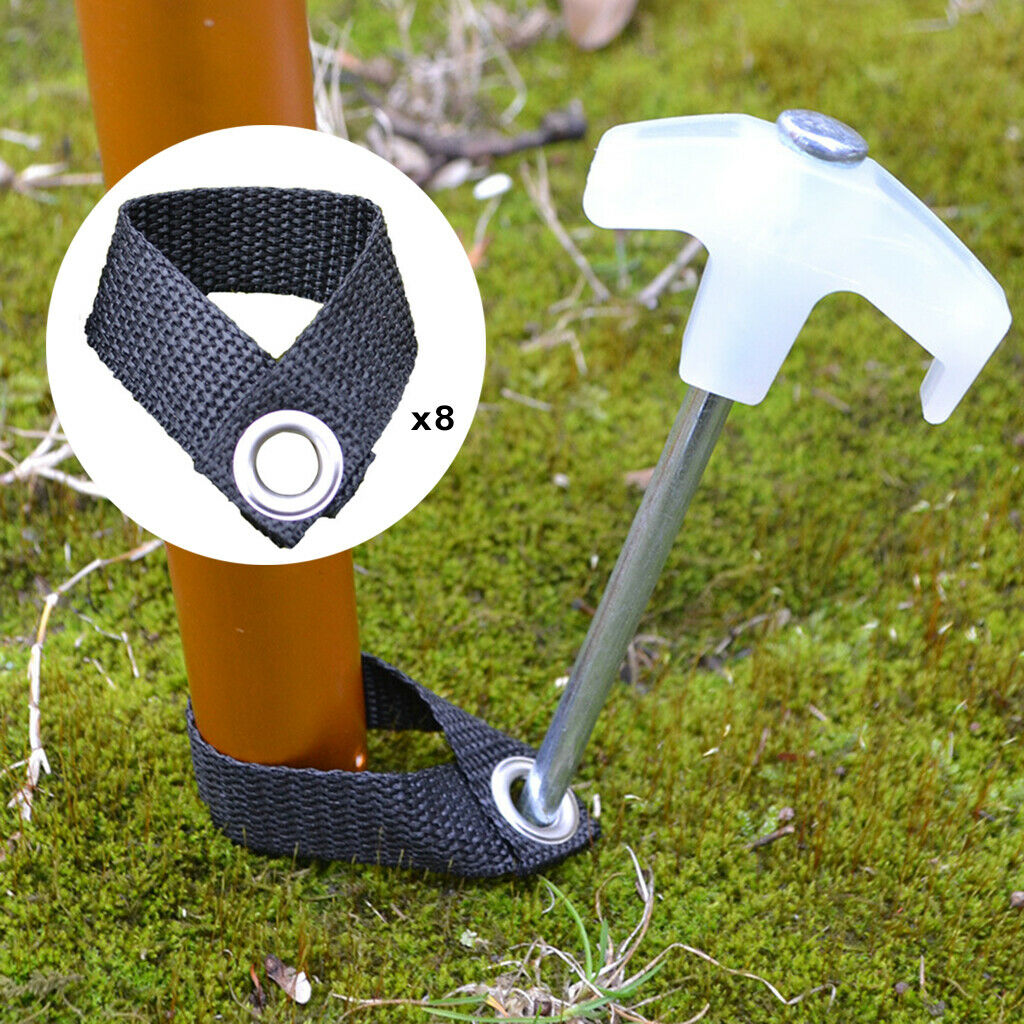 8x Tent Pegs Fixing Buckle Camping Hiking Picnic Canopy Frame Pole Holder