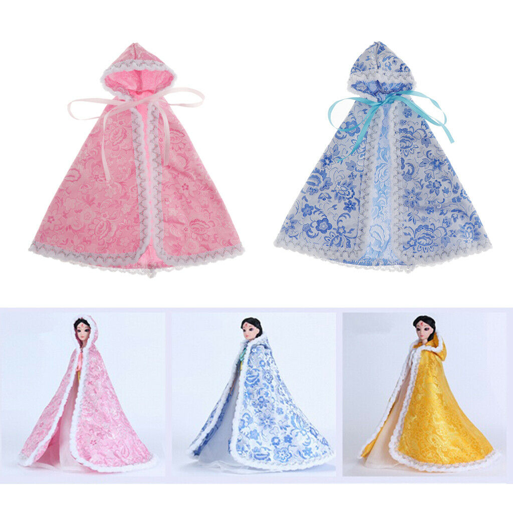 2x Costume Accs Cloak for 1/6 Blythe SD Dress Up Outfits Pink and Blue