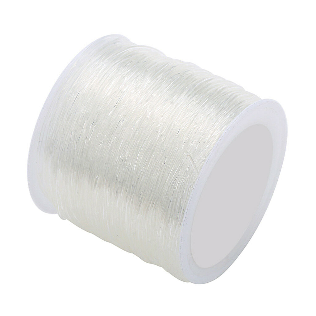 1 Roll 100 Meters Clear Crystal Strong & Stretchy Elastic Thread Cord 0.8mm