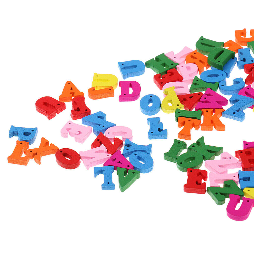 100x Wood Alphabet for Kids Baby Educational Developmental Teaching Toys