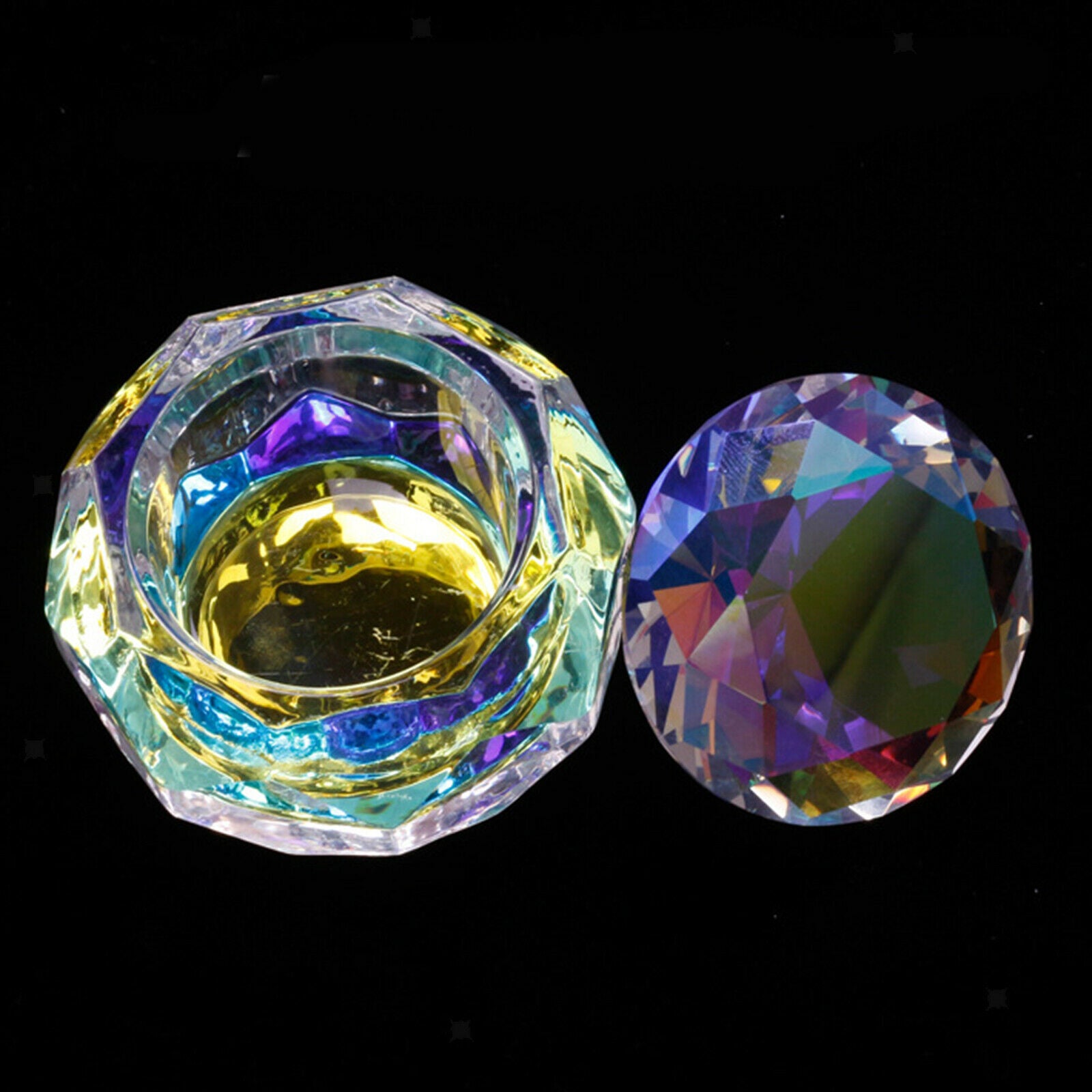 Nail Glass Crystal Cup Colorful Nail Art Dappen DISH for Manicure Equipment