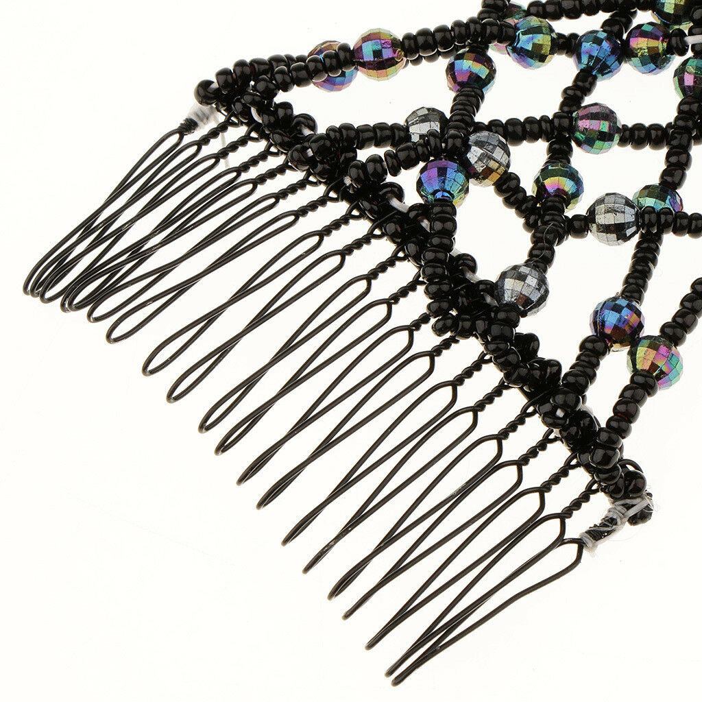 Hair Combs for Hair Bun Maker Accessories Elastic Bead Double Hair Clip Comb