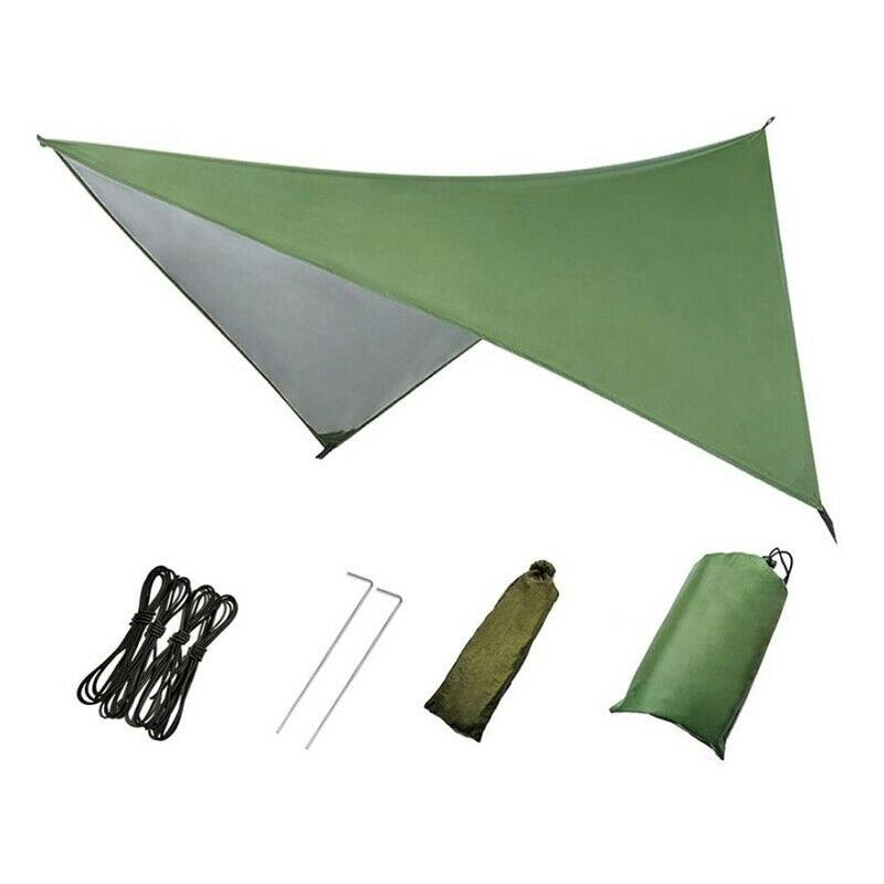 Camping Tarp Waterproof Hammock Rain Fly Cover Waterproof Tent Picnic Mat TeY9F1