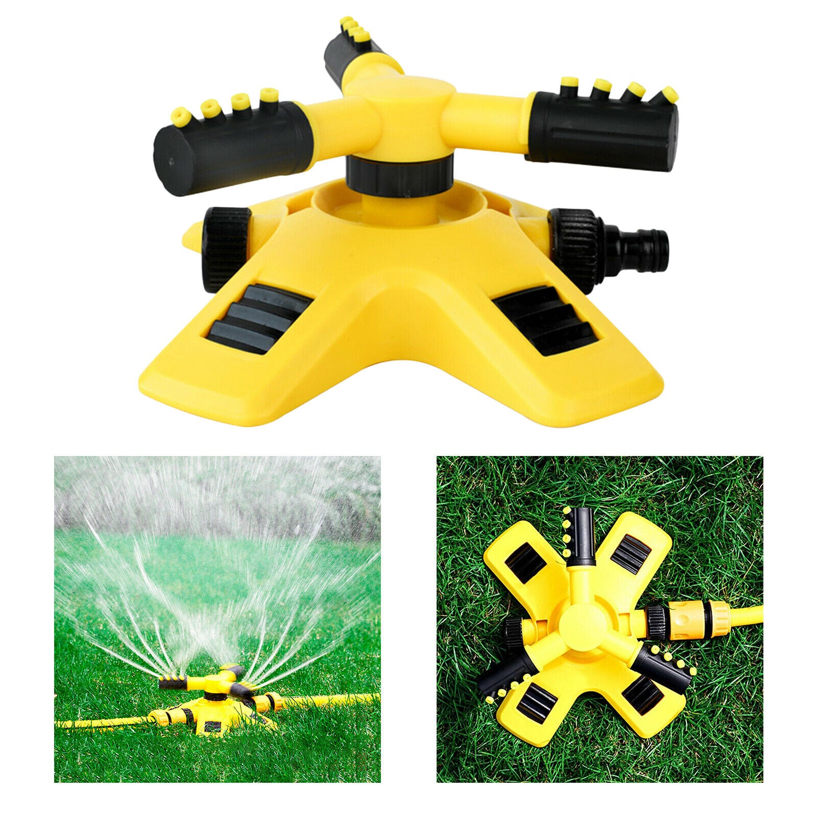 Lawn Sprinkler Premium 3-Arm Oscillating Greenhouse Sprayer Sprinklers