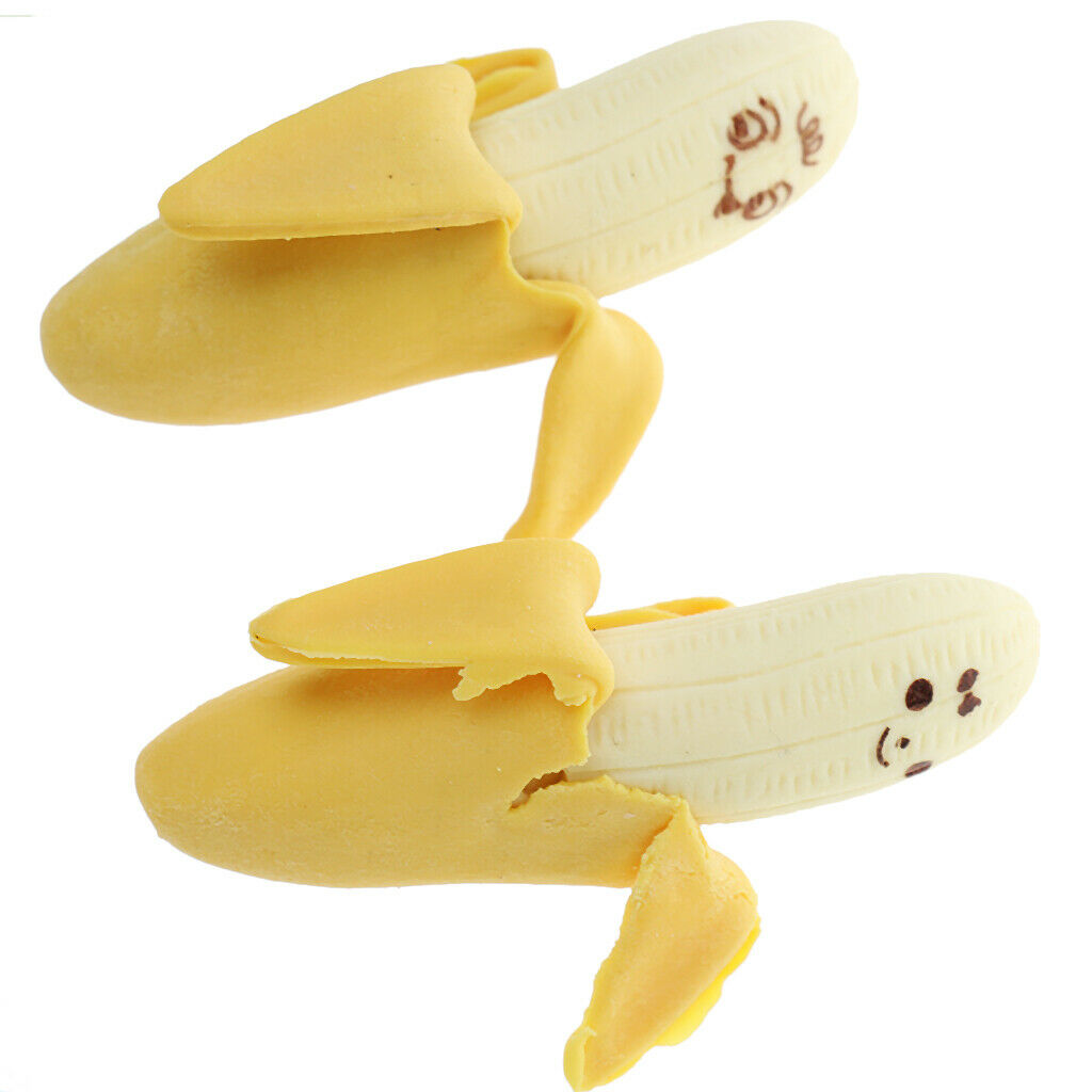 4pcs/Pack Attractive Cartoon Banana Fruit Pencil Rubber Erasers for Kids