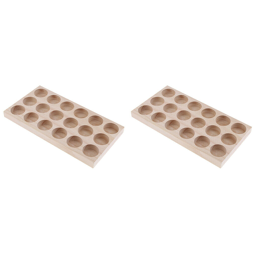 2X 18 Slots Essential Oil Holder Display Wooden Storage Case Tray Organizers