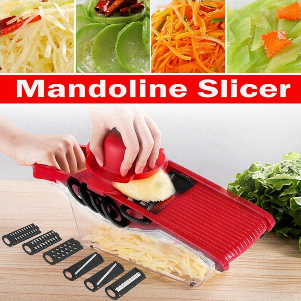 6in1 Slicer Mandoline Cutter Grater Multi-function Peeler Vegetable Carrat Onion