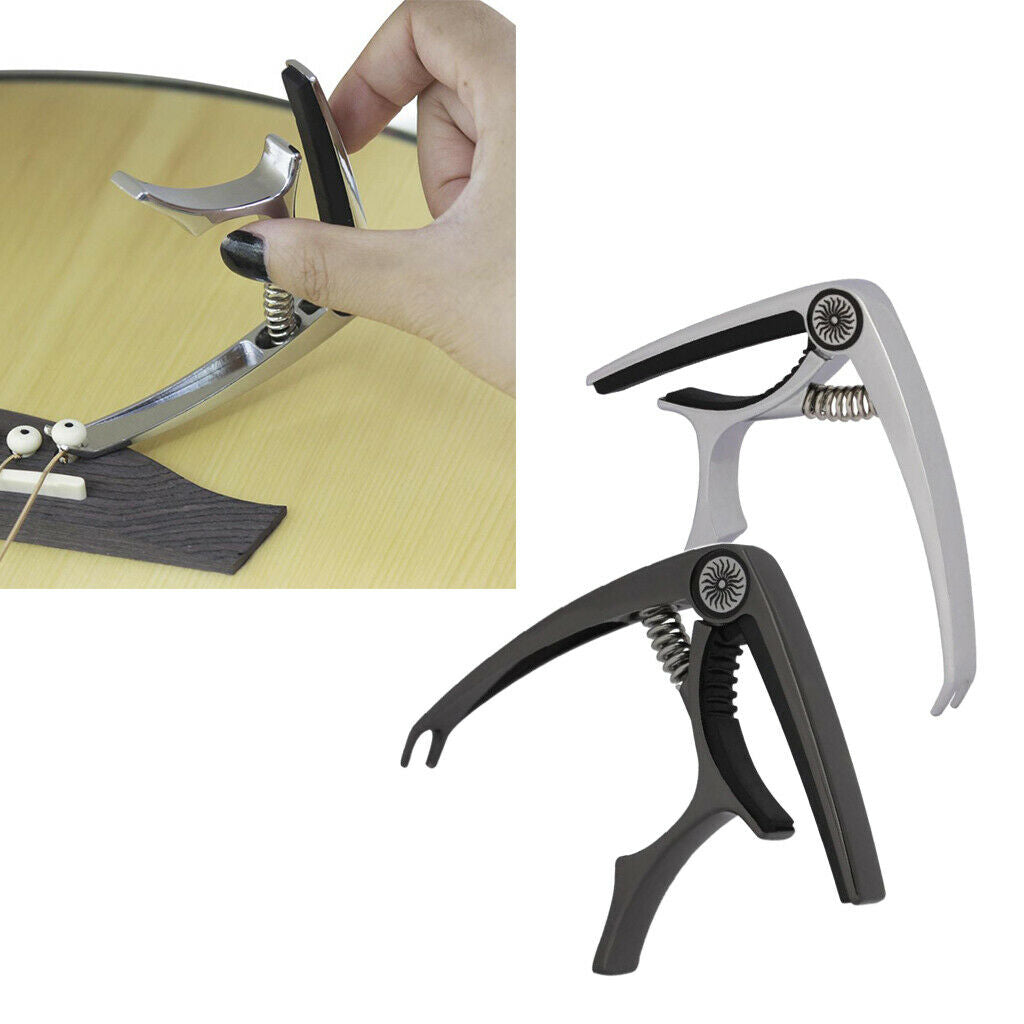 1 Piece Multifunction Guitar Capo   Quick Change Key Clamp Black