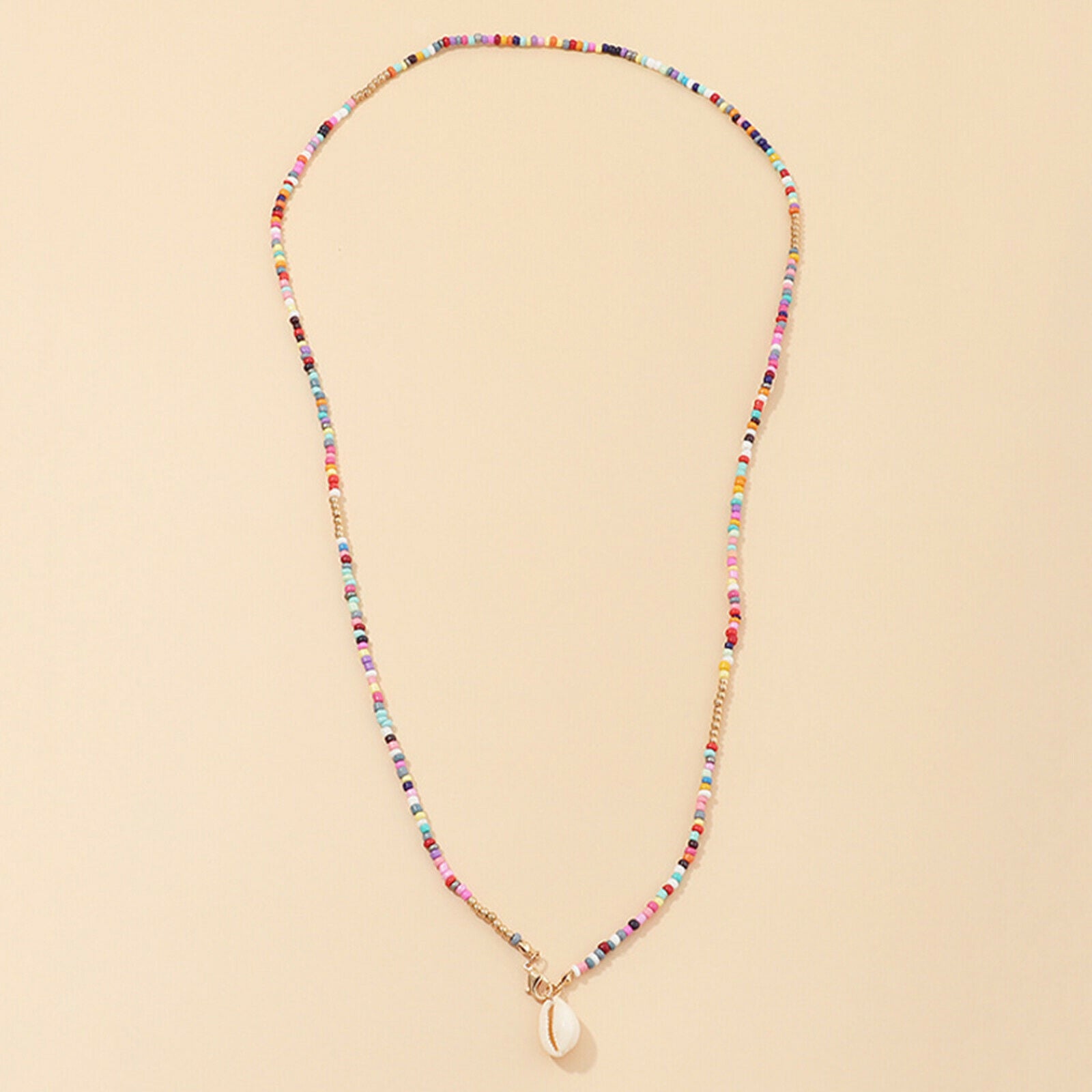 Ladies Girls Alloy Trendy Beads Colorful Shell Necklace Fashion Accessory