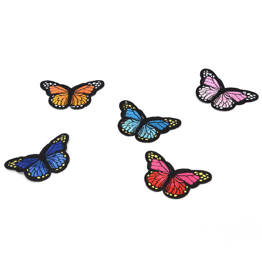 5X butterfly patch patches sew iron on embroidered badge fabric clothing d.l8