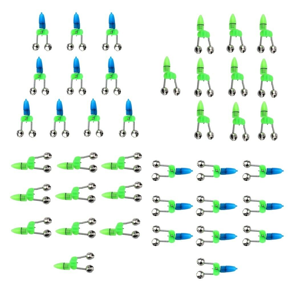 40 Pieces LED Light Bite Twin Extra Loud Alarm Bells  Fishing