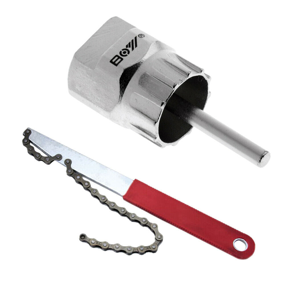Bicycle Bike Chain Tools Kit Chain whip with Cassette Lockring Removal Tool