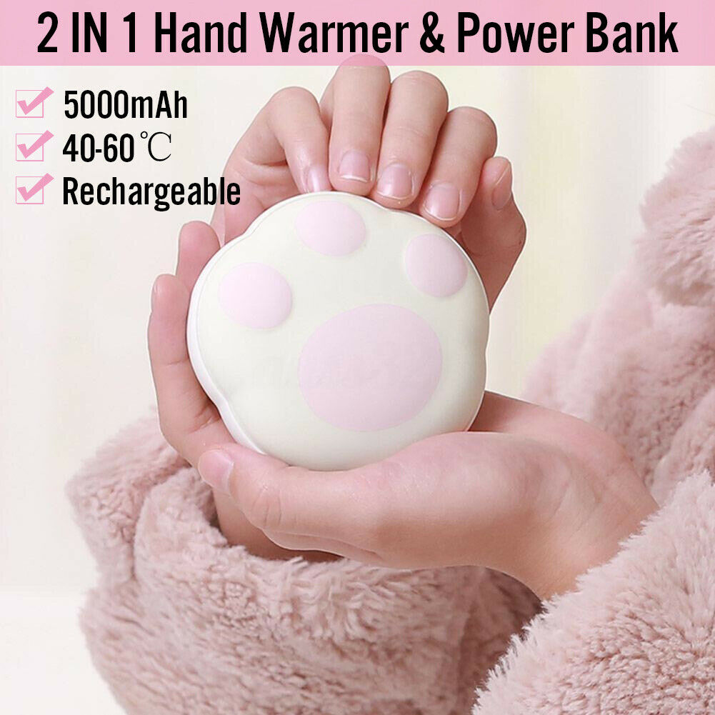 5000mAh Hand Warmer Heater USB Charger Mini Bear Pocket Rechargeable Power Bank