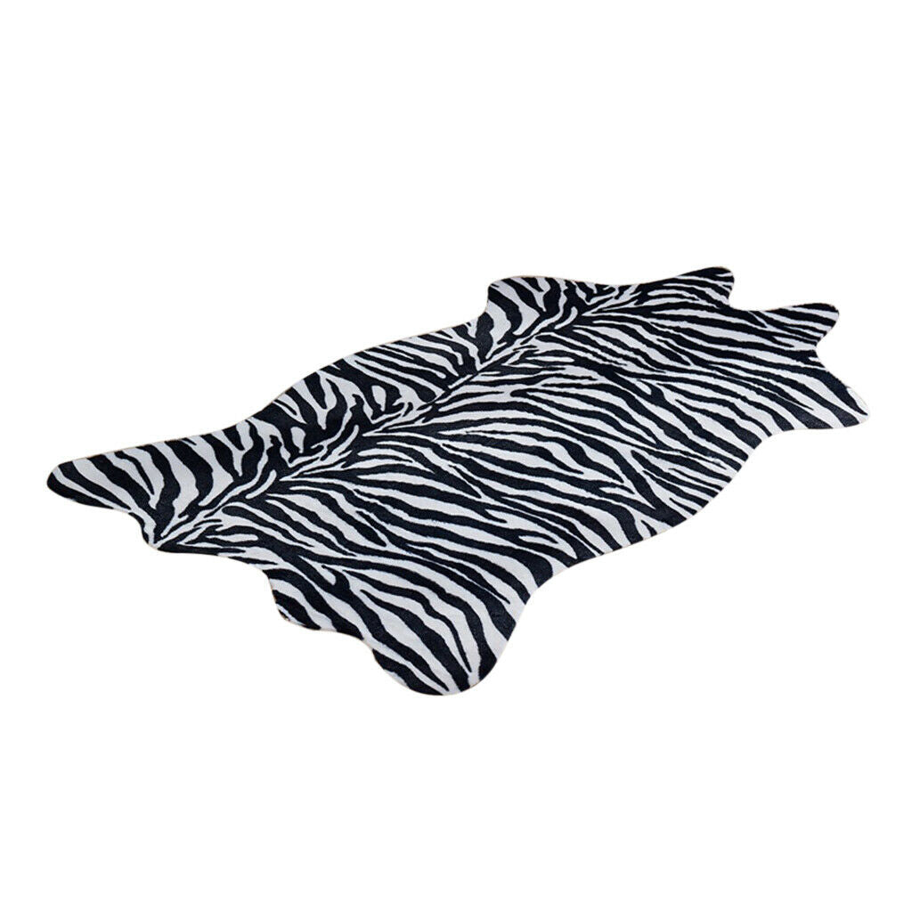 Soft Faux Animal Skin Fur Rug Non-slip Mat Carpet Zebra