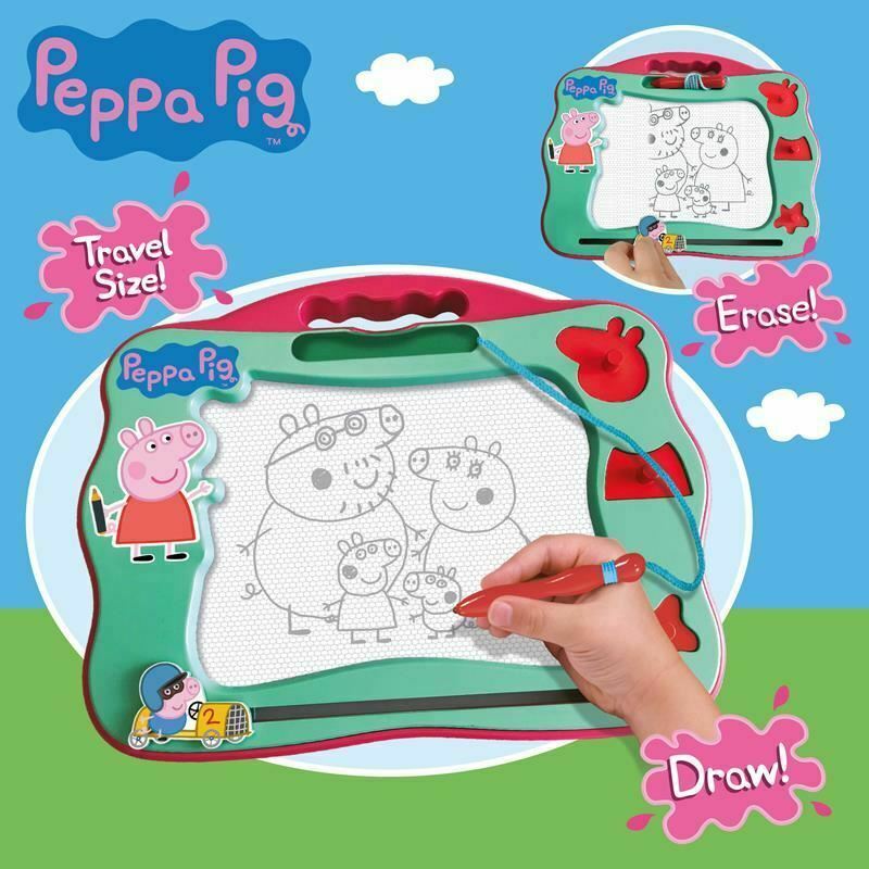 07218 Peppa Pig Travel Magnatic Scribbler Drawing Board with Stamps & Pen Age 3+