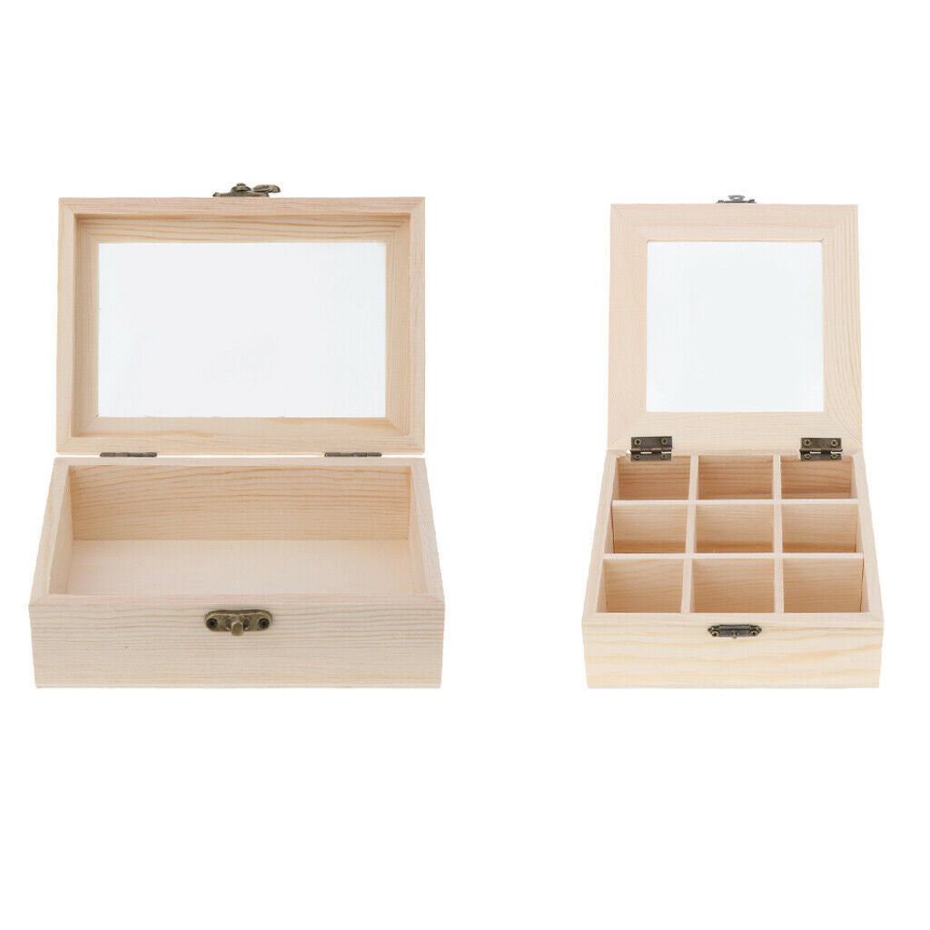 2Pcs Practical Wooden Jewelry Case Jewerly Holder Women Gift Earring Necklace