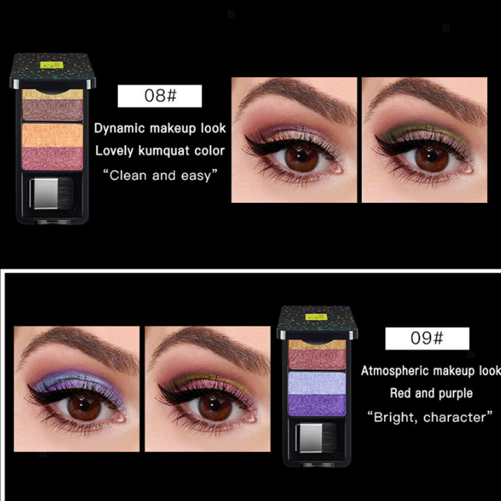 Double Color Makeup Matte Warm Eyeshadow Palette Cosmetic  Glitter - Red abd