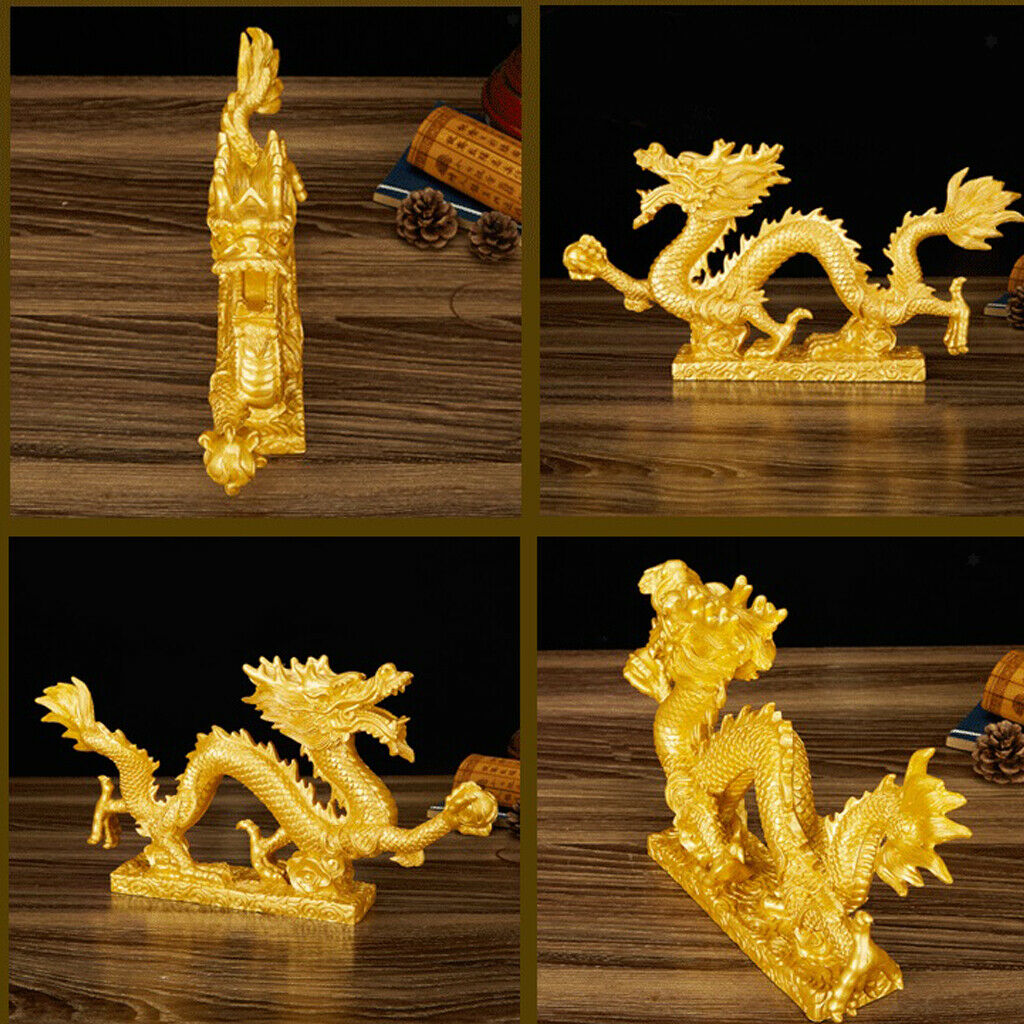 Traditional Dragon Statue Wealth Feng Shui Good Luck Office Car Decoration