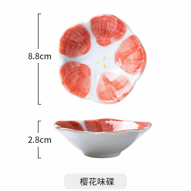 Japanese Ceramic Plates Dish Sushi Tableware Retro Floral Dessert Sakura 2X
