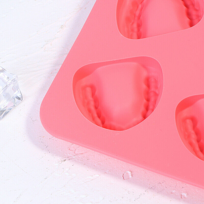 Denture Shaped Ice Cube Tray Silicone Ice Trays/Chocolate Molds Baking Mo.l8