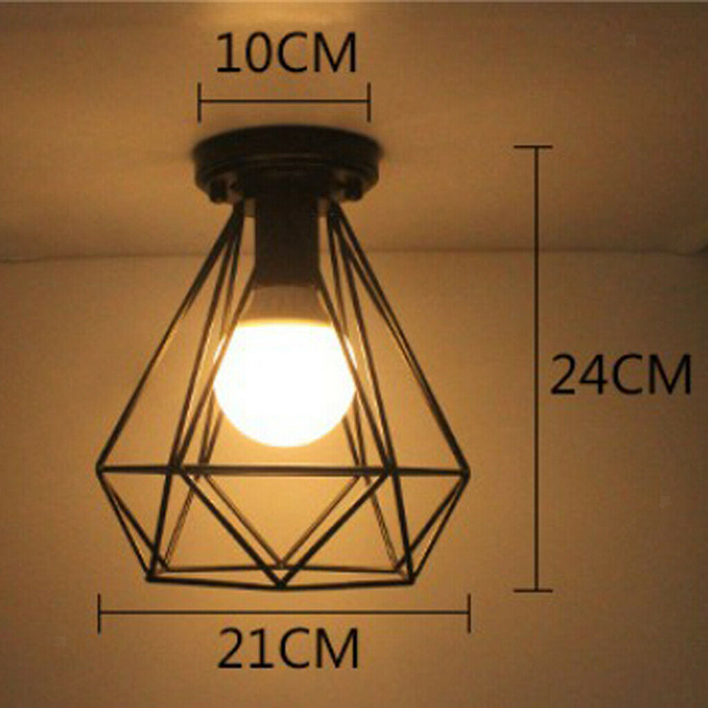 Industrial Wire Pendant Lamp Covers Cage Ceiling Lampshade For Kitchen Cafe