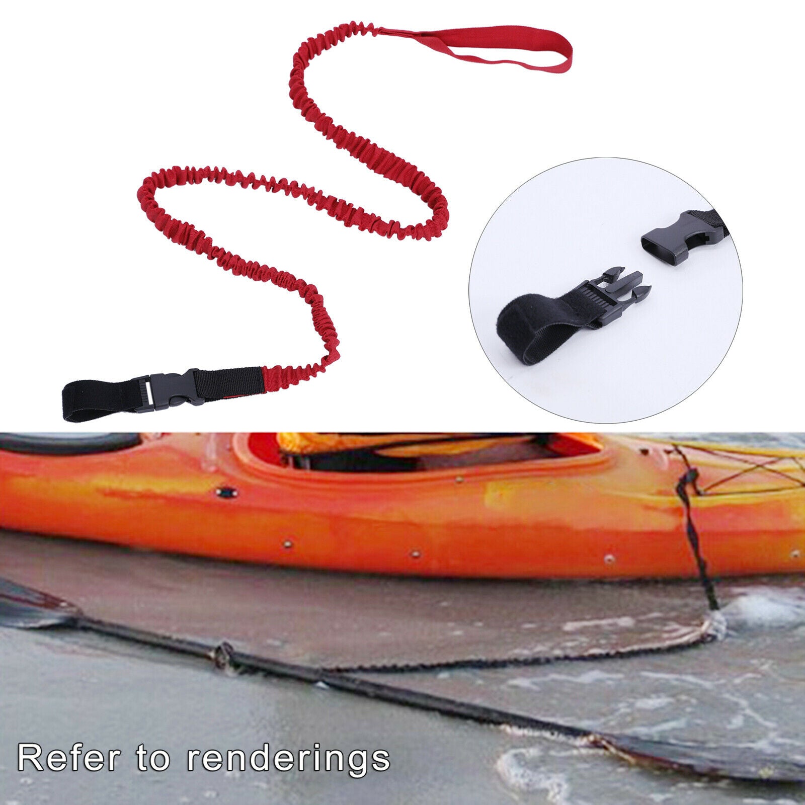 Premium Kayak Paddle Leash 1.7m Coiled Fishing Pole Rod Holder Rope Dinghy
