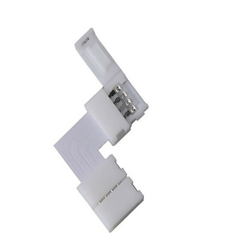 10x 4-pin 90-Degree L-Shaped Solderless Coupler Connector for 10mm RGB LE.l8