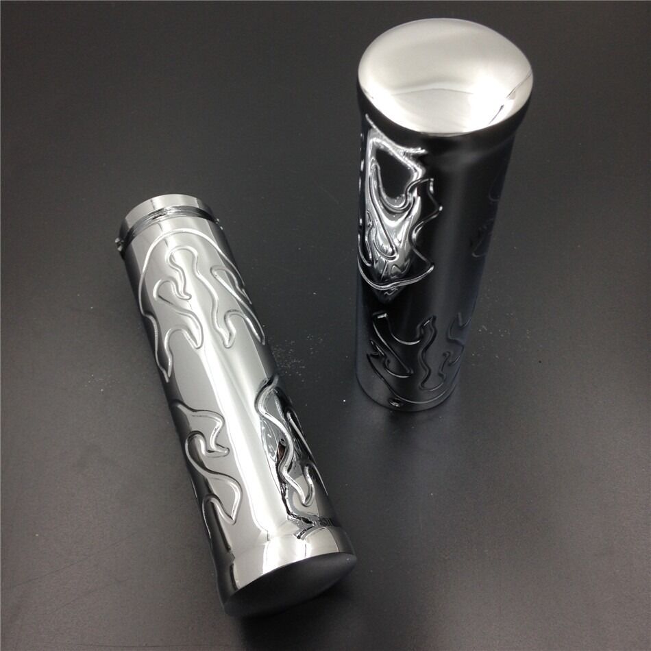 Billet Flame style1" HAND GRIPS for Harly Davidson bikes 1986-2012 Chrome