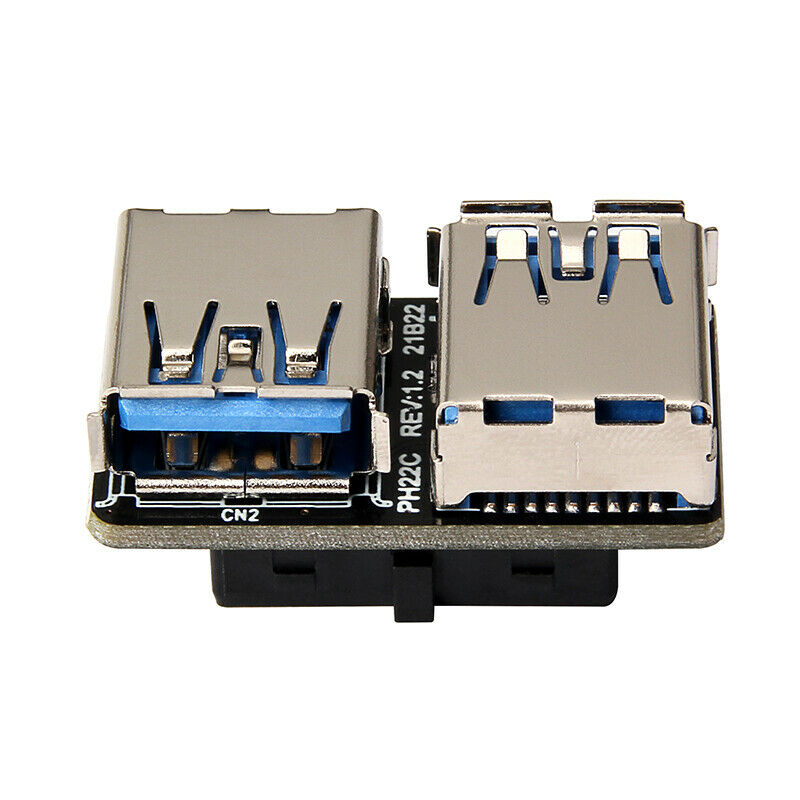 Motherboard USB3.0 19/20pin to left and right USB3.0 A female interface adapter