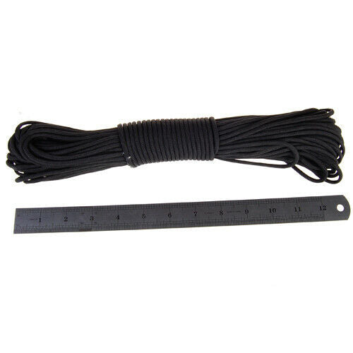 100ft Paracord 550 Parachute Cord 7 Strand Outdoor Survival Black
