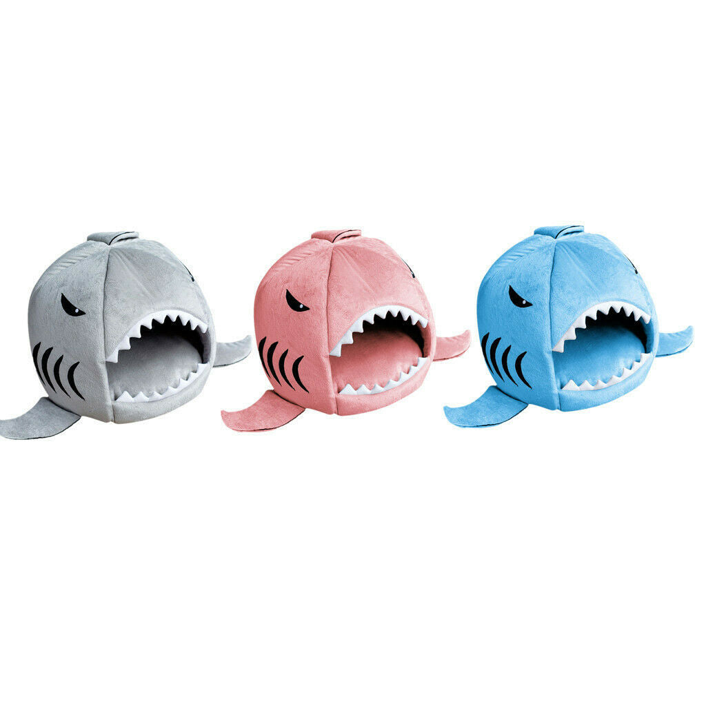 Cat Pet Shark Bed Puppy Dog Cuddly Pillow Mat Nesting Rest Pink