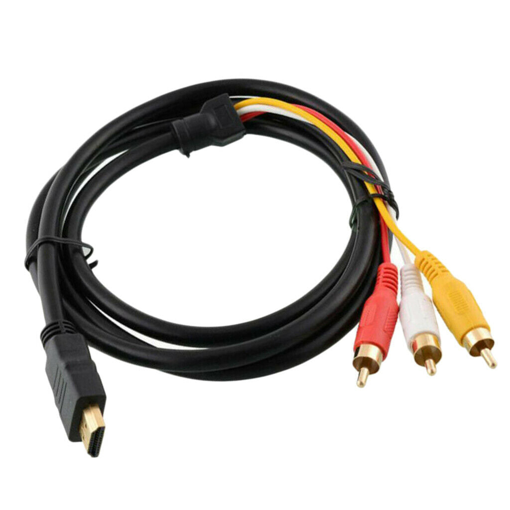 to 3 RCA Adapter Cable 1.5m HDTV to Chinch Cable