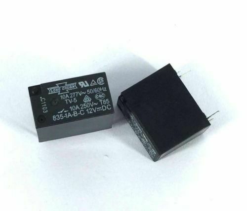 2pcs 835-1A-B-C 12V 10A PIN:4P SONG GHUAN Relay