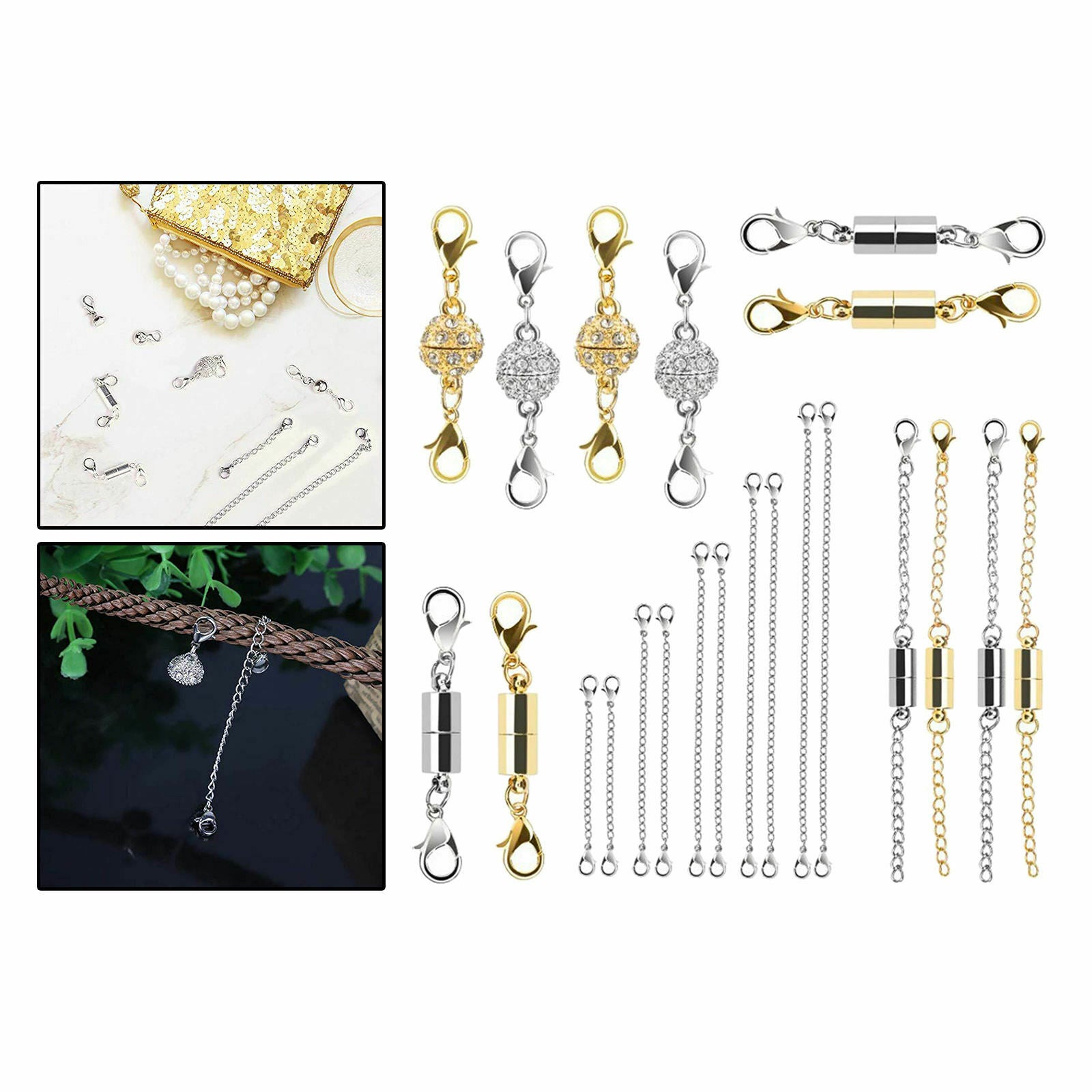 22 Pcs Magnetic Clasp Built-in Necklace Clasp Set for Anklets Crafts Bracelet