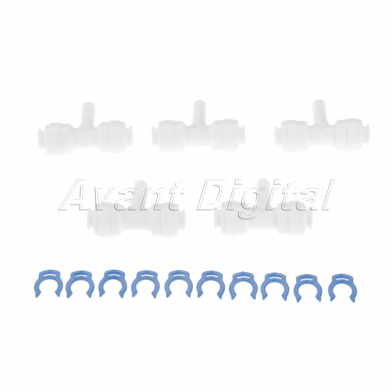 5pcs T Shape Tee Water Filter Connector Reverse Osmosis System Forting 1/4" Hose