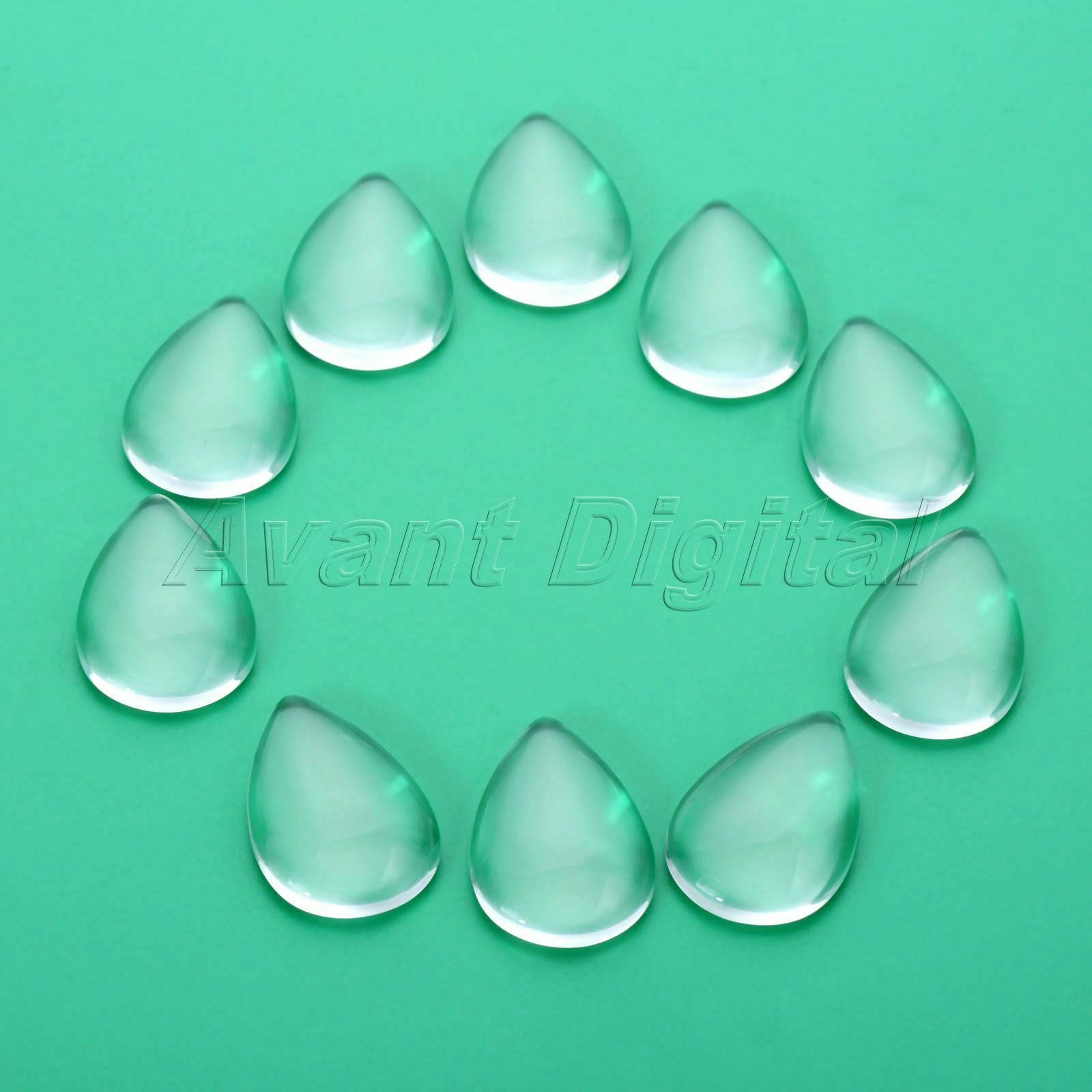 10pcs Teardrop Glass Cabochon Transparent Flatback Crystal Scrapbooking Beads
