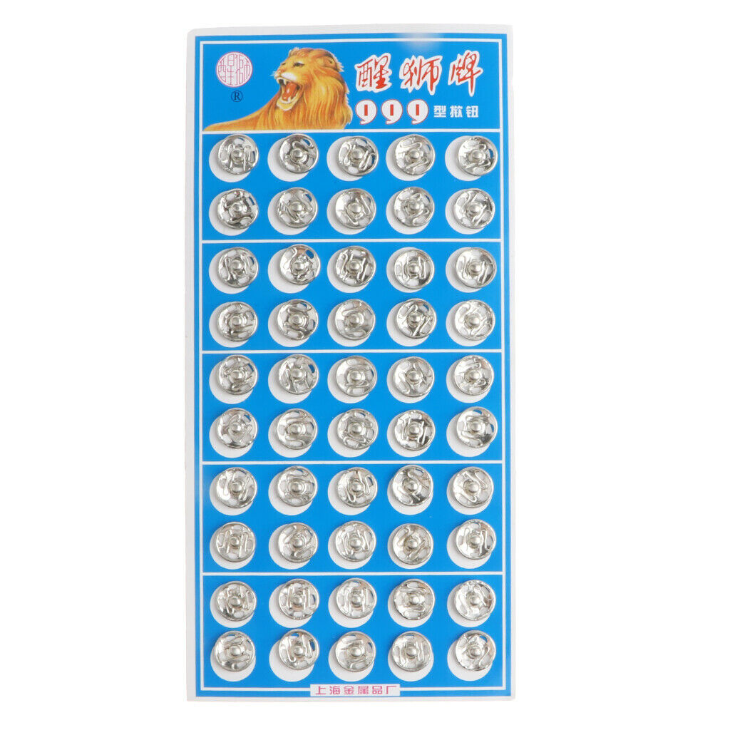 50 pairs of sew on metal snap fastener snap fasteners DIY sewing craft 10mm