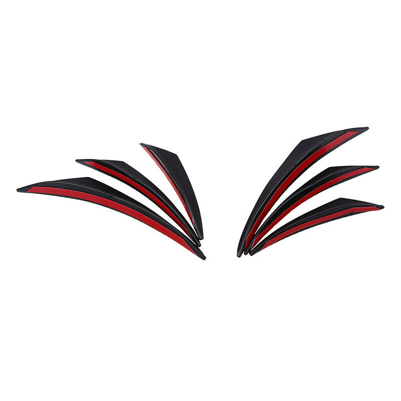 6X Universal Carbon Fiber Car Front Bumper Fins Diffuser Canards Splitter Lips