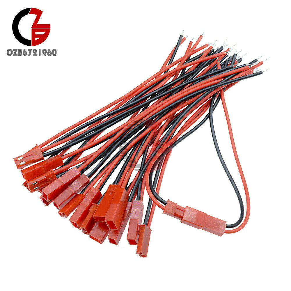 10 Pairs JST Plug Lead socket Connector Cable Wire Line 10cm Male+Female for RC