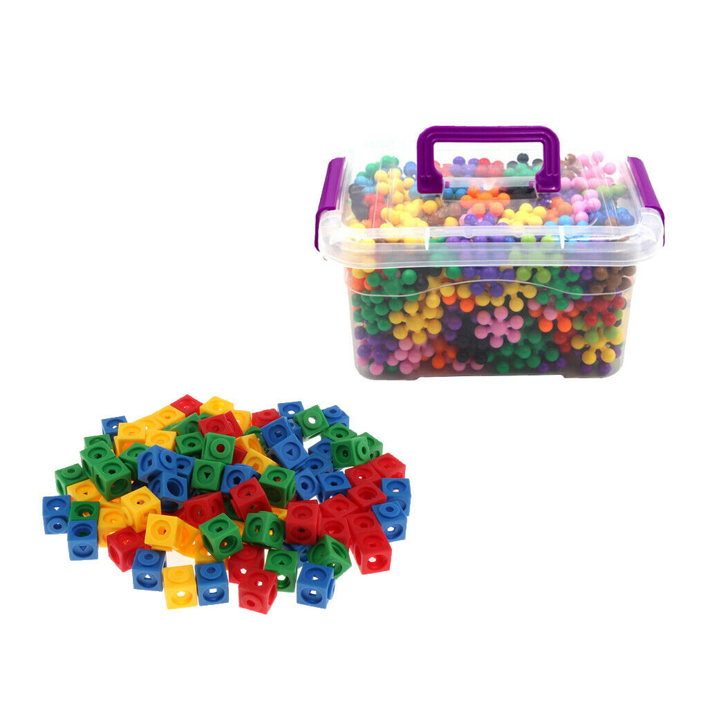 Snowflake Building Blocks STEM Toys DIY + Math link Cubes Starter 4-Color