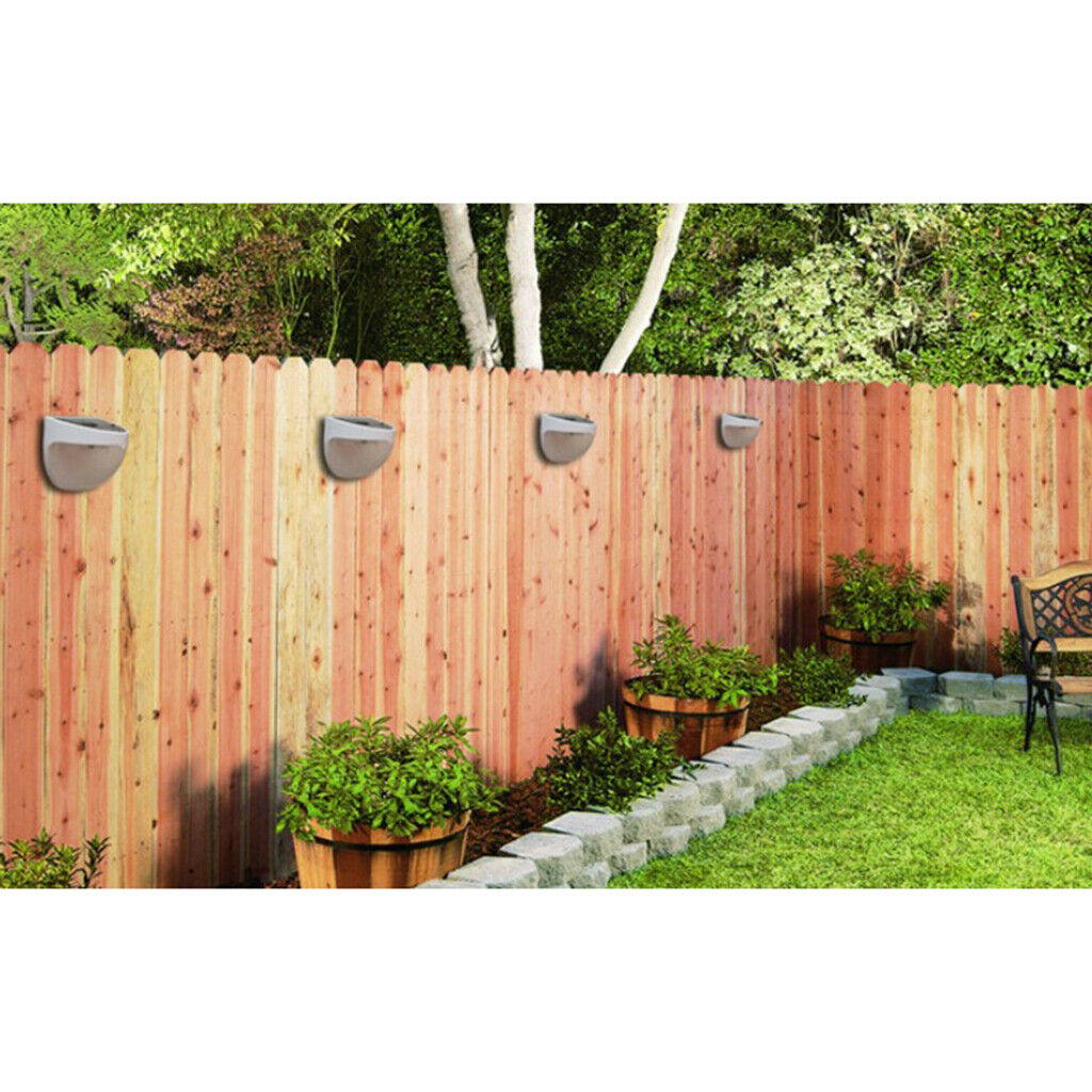 2 Pieces IP65 LED Solar Wall White Light for Patio Garden Fence Pathway