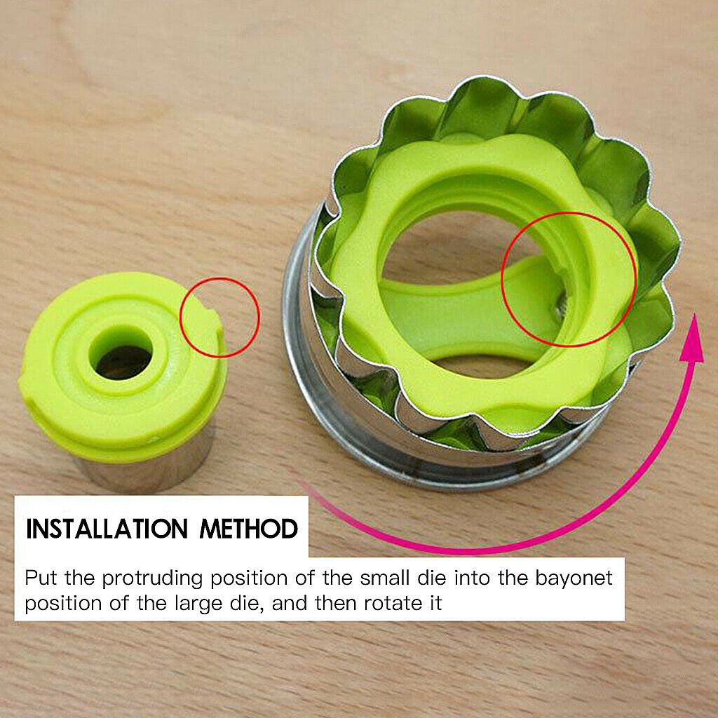 6pcs/Set Cookie Cutters Baking Set Round Heart Star Moon Stainless Steel