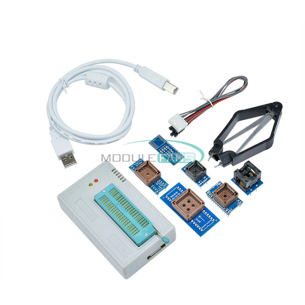 TL866II Plus Programmer USB EPROM FLASH BIOS 7 Adapter Socket Extractor TL866