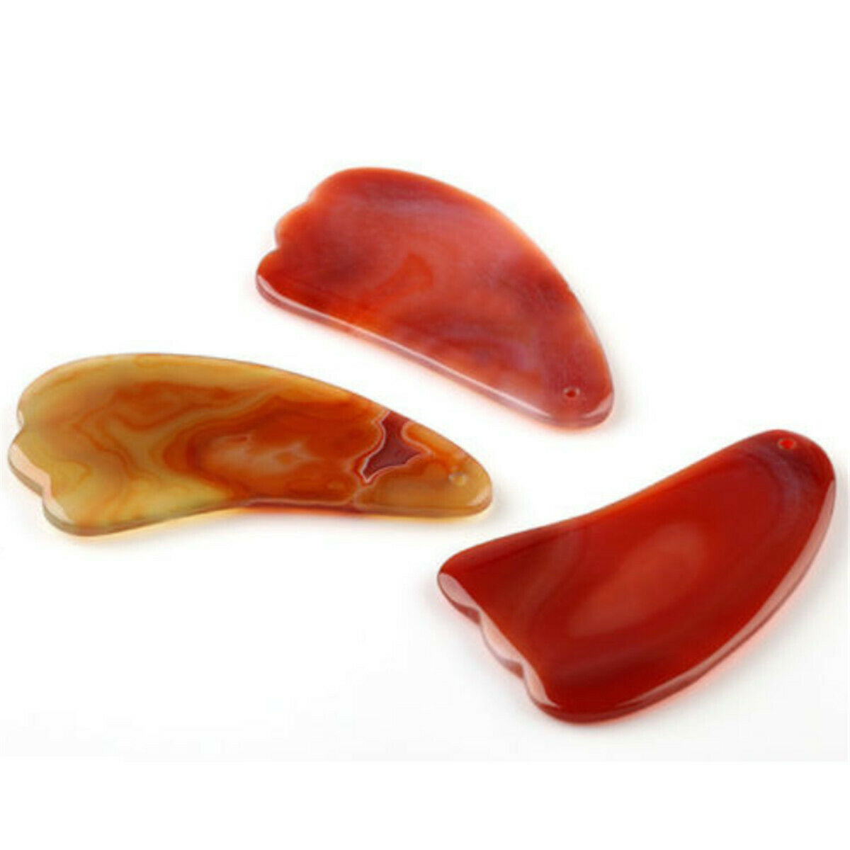 Natural Agate Face Carnelian Guasha Board Body SPA Massage Tools Acupuncture