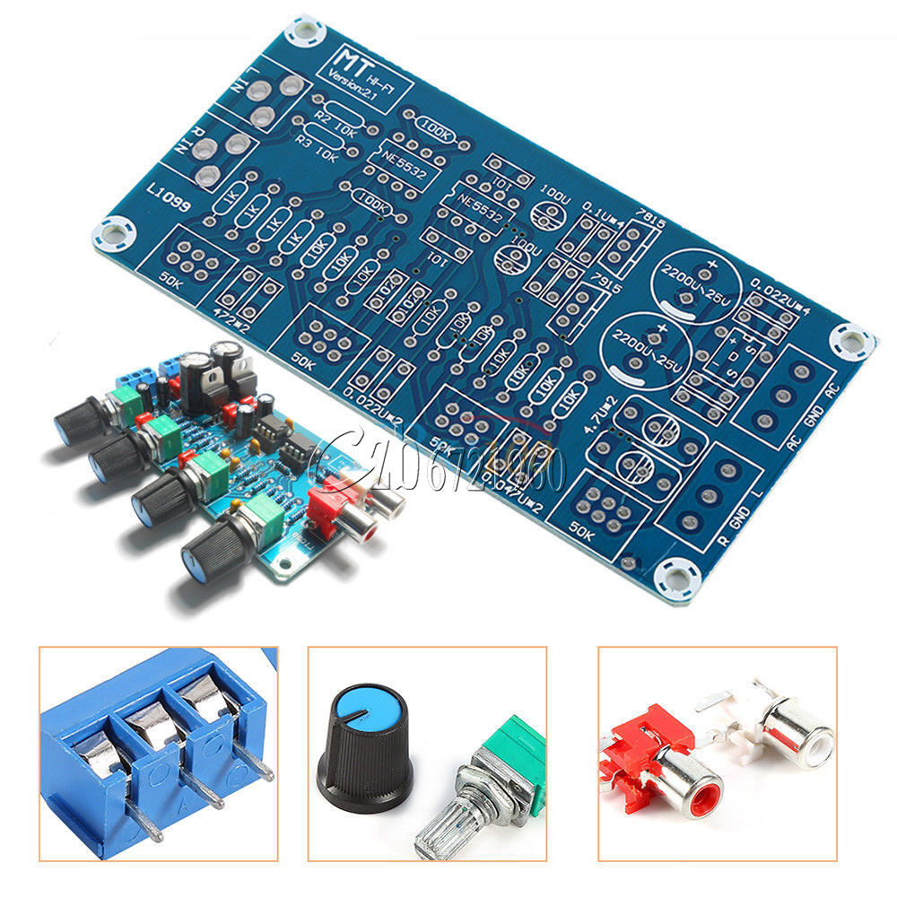 NE5532 OP-AMP HIFI Amplifier Volume Tone EQ Control Board Preamplifier DIY Kits