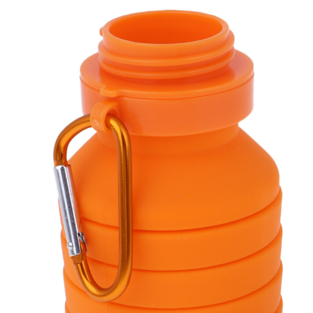 550ml Sports Silicone Foldable Collapsible Water Bottle Camping Travel